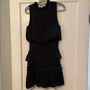 She + Sky Black Ruffled Mini Dress